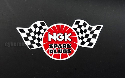 #ad NGK Spark Plugs Racing Flag decal sticker Drag Sponsor 70s 80s MX Choose Size $34.99