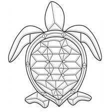 7-7/8"x9" Exquisite Clear Glass Sea Turtle Bevel Cluster EC306