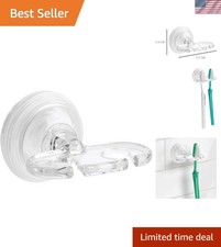 iDesign BPA-Free Plastic Bathroom Suction Toothbrush Holder - 2.75" x 2.25" x...