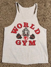 VINTAGE 90's WORLD GYM STRINGER TANK M/L