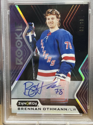2024-25 Upper Deck Synergy Rookie AUTO-PURPLE Brennan Othmann /10 PSA 9 - Picture 2 of 7