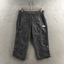 Calvin Klein Performance Capri Cargo Pants Womens S Gray Cotton Mid Rise Casual