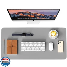 WAYBER Leather Desk Pad Protector, Waterproof Mouse Pad, PU Desk Mat, Office 
