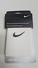 Nike Tennis Double-wide Wristbands Unisex White Black AC3482-101 Dri Fit