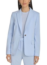 Calvin Klein Womens One-Button Blazer 6 Sky - NWT 139