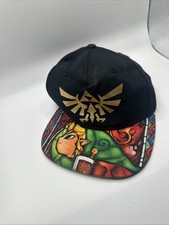 Nintendo Zelda Link And Logo Hat Youth Size Black Green Windwaker