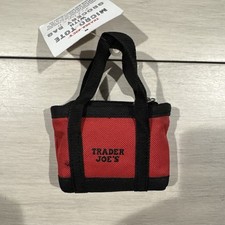 Trader Joe's Micro Tote With Grocery Bag 2 In 1 Mini Limited Edition Red