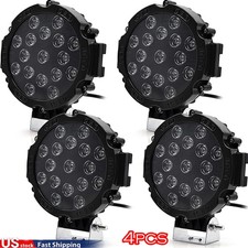 24pk 7inch Round Led Work Light Bar Pods Driving Fog Headlight Truck Off Road
