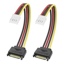 4 Pin Floppy Drive to 15 Pin SATA Male Power Cable, SATA 15Pin Male to 4 Pin