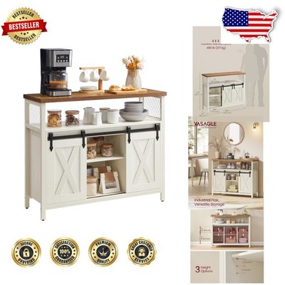 Versatile Living Room Sideboard - Adjustable Shelves, Barn Door Storage, 39.4''W
