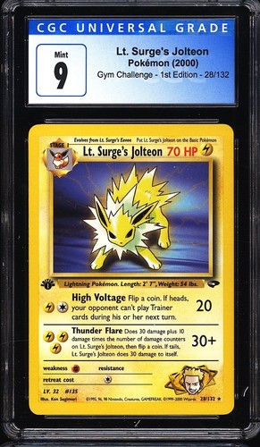 2000 Lt. Surge's Jolteon Gym Challenge 1st Edition 28/132 CGC 9