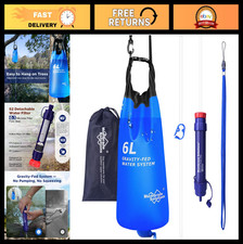 6L Gravity Water Filter Purifier - NSF Certified, 0.1 m, Camping Survival Gear,
