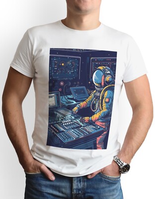 Spaceman DJ T-Shirt Disc Jockey Astronaut Space Night Club Music Rave Cool Gift