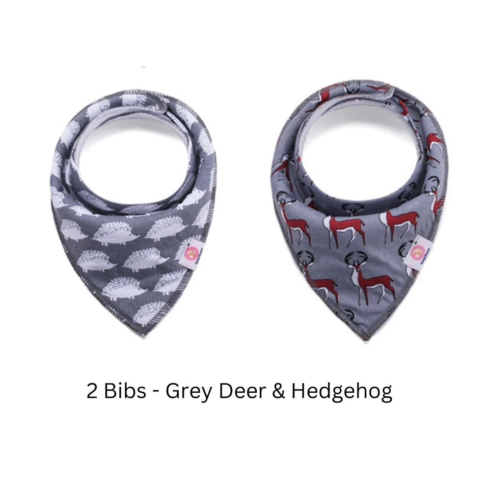 2pcs Baby Bib Set 100% Organic Cotton Boy Girl Triangle Bandana Drooling - image 2 of 4