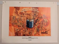 Indonesian Satellite Communication System PALAPA Poster Hughes Aircraft 1980s