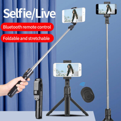 For iPhone Samsung Telescopic Selfie Stick Bluetooth Tripod Monopod Phone Holder