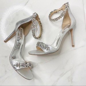 silver heels embellished