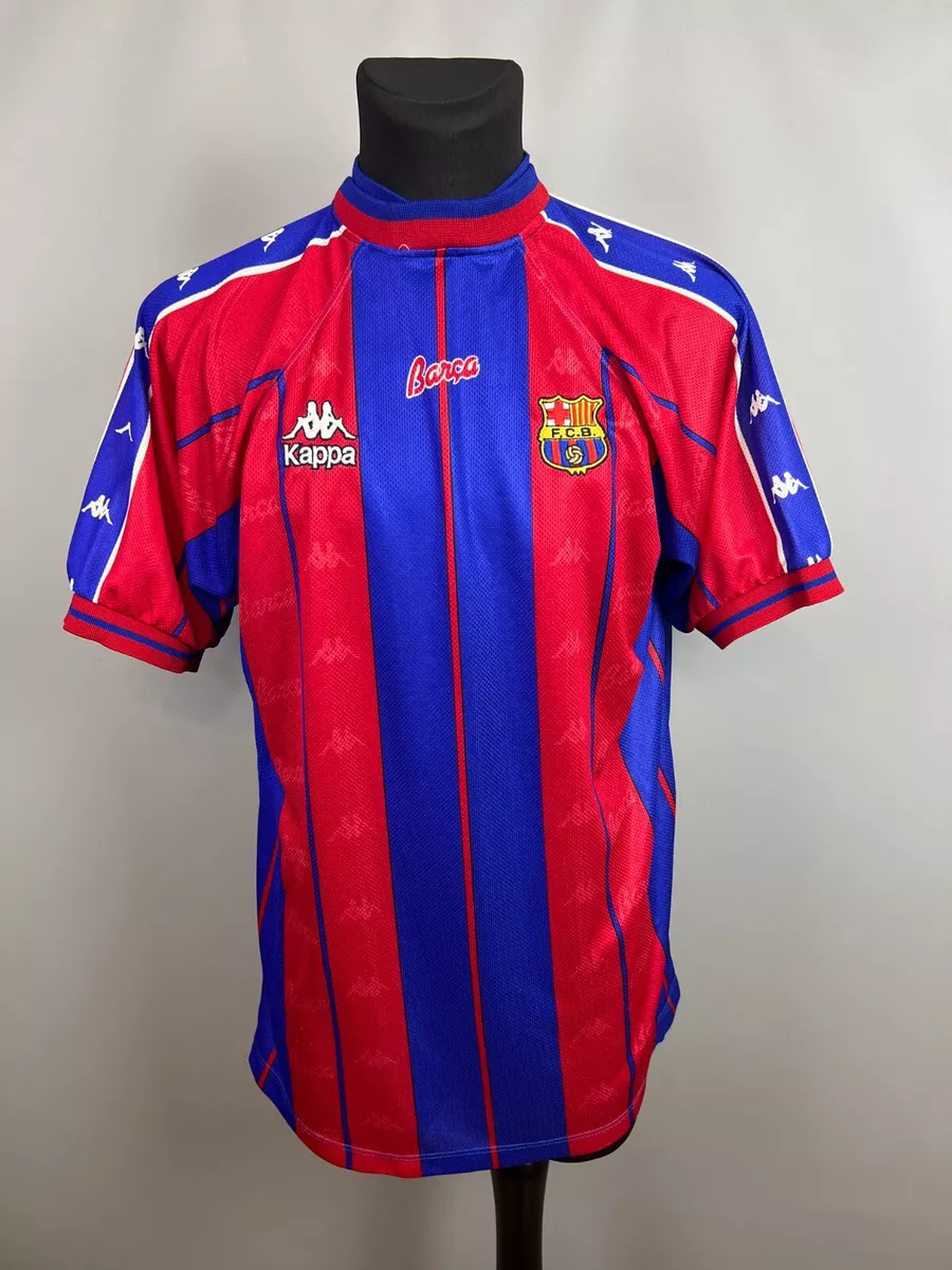 BARCELONA 1997 1998 HOME SHIRT FOOTBALL SOCCER JERSEY CAMISETA KAPPA MEN SIZE XL