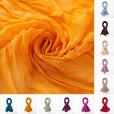 61 Colors Women's Scarf Muslim Hijab Solid Color Tassel Turban Hijab Wholesale