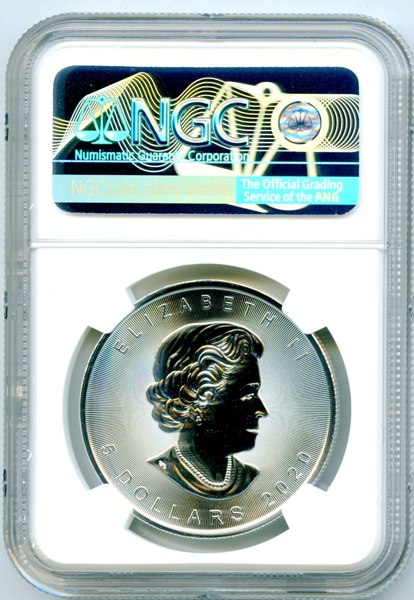 2020 $5 CANADA 1 OZ SILVER MAPLE LEAF NGC MS70 RARE FIRST RELEASES