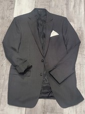 42L Men's Calvin Klein Blazer Black Microdot Wool Modern Sport Coat Flawless