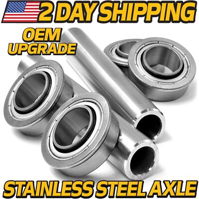 (2 Kit) Stainless Steel Axle & Bearings for Ariens Zoom: 34'' 42'' 44'' 48'' 50'' 52''
