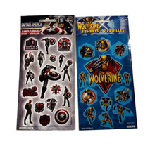 Lot 2 Stickerfitti Marvel CAPTAIN AMERICA WOLVERINE Sheet 30 Stickers