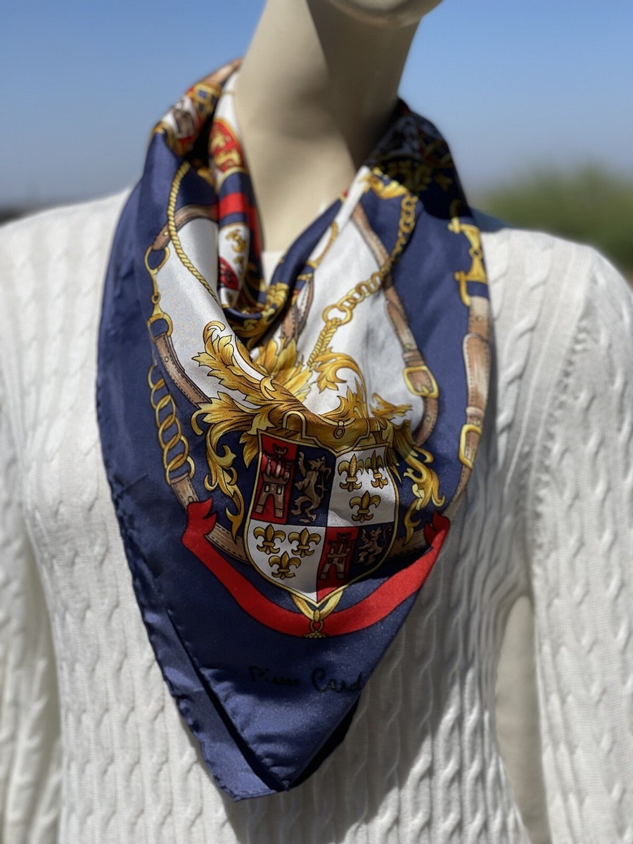Pierre Cardin 100% Silk Scarf Hand Rolled Edge 45*45 | eBay