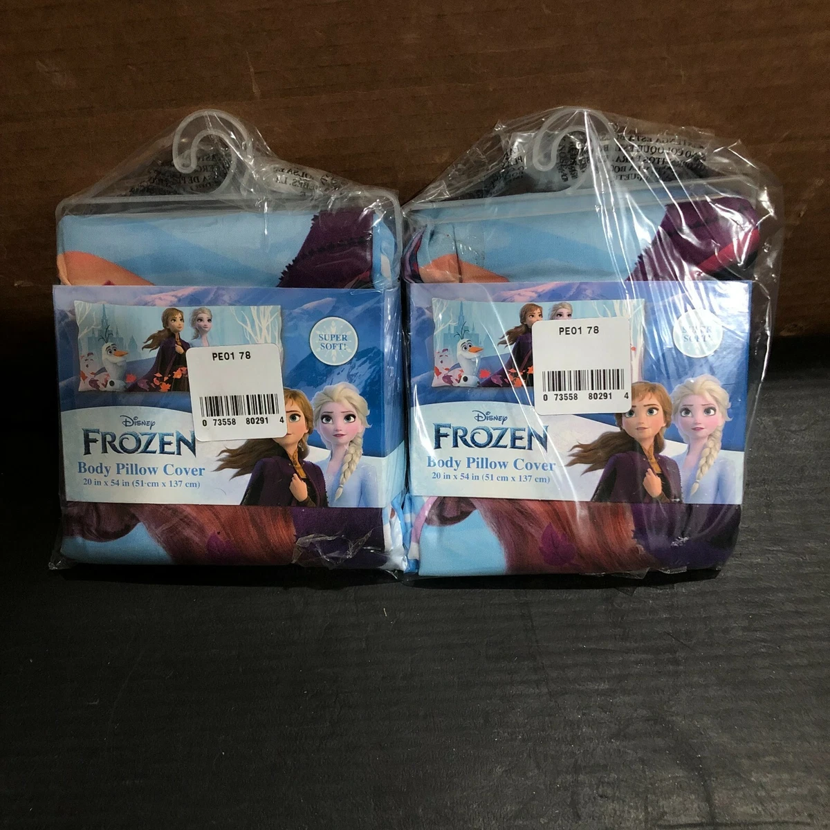 2 PK DISNEY FROZEN Body Pillow Cover Super Soft 20