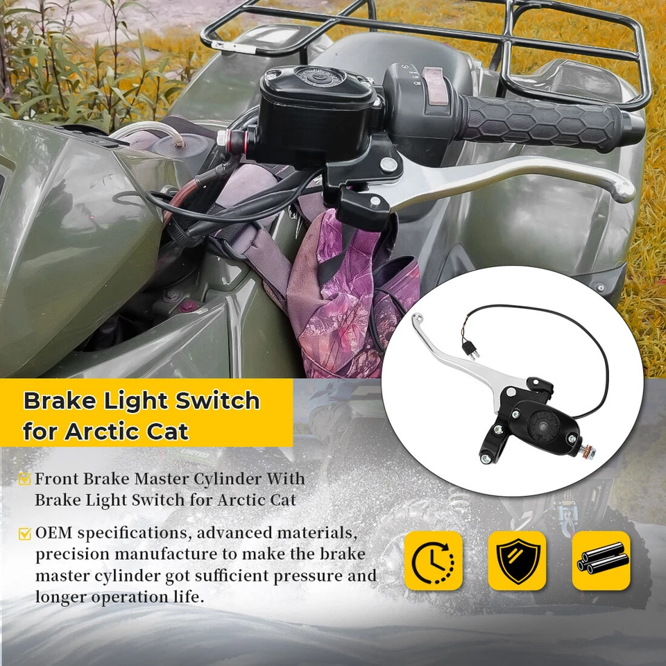 Cilindro maestro de freno delantero con interruptor de luz de freno para Arctic Cat 400 450 500 550 Foto 4 de 4