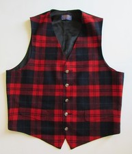 VTG Pendleton Red Tartan Plaid Vest Made USA L