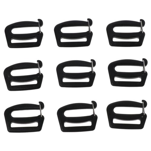 30 PCS Black Webbing Clip 2.5cm Adjustable Tri-Glide Buckles for Backpacks - Picture 2 of 7