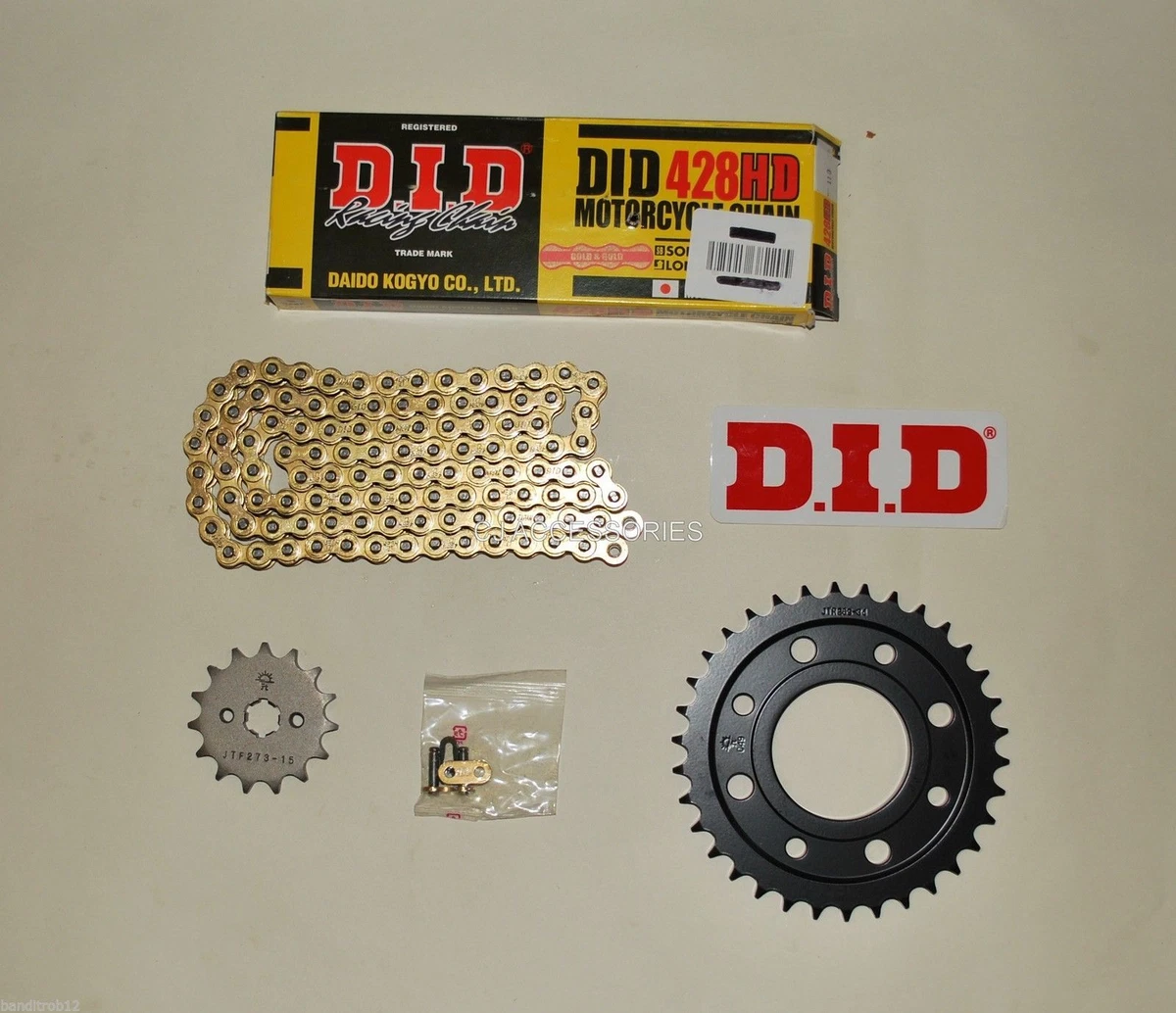 DID Gold Heavy Duty 428 Chain JT Sprocket Upgrade Kit Honda Z125