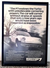 Framed original Classic Car Ad for Pirelli tyres & Porsche 911 Turbo from 1977