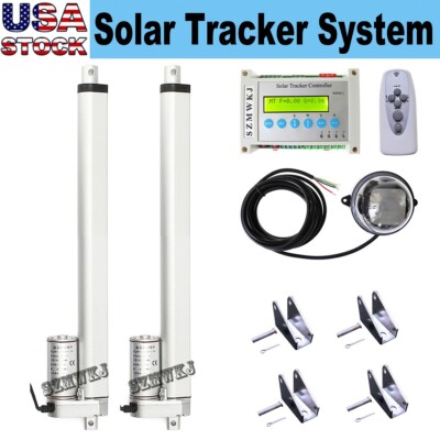 Dual Axis Solar Tracker -DC 12'' Linear Actuators for Solar Panel Tracking System