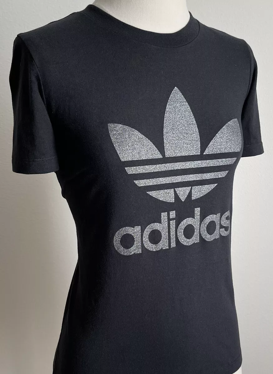 Ladies black adidas t top shirt