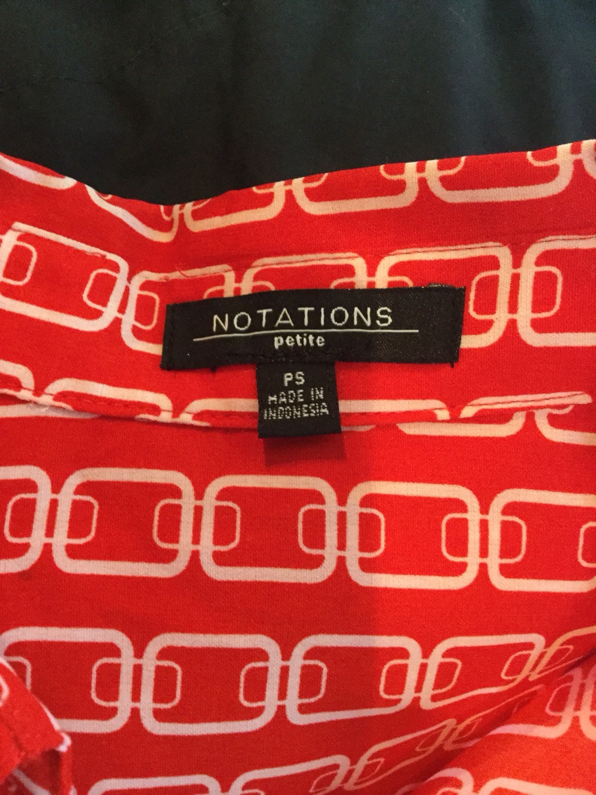 Notations Petite Red White Button Down Blouse Siz… - image 4