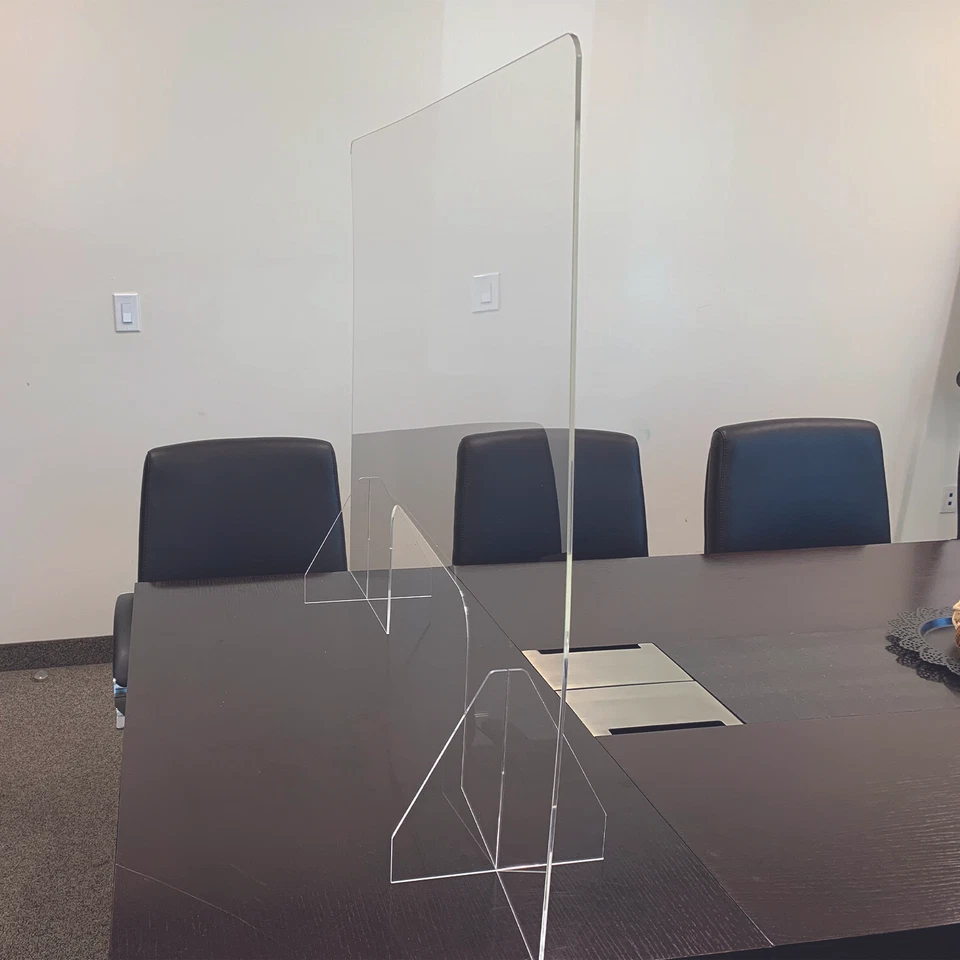 Acrylic Sneeze Guard Protective Shield 48" x 36" Desktop/ Countertop Zytec - Image 3 of 4