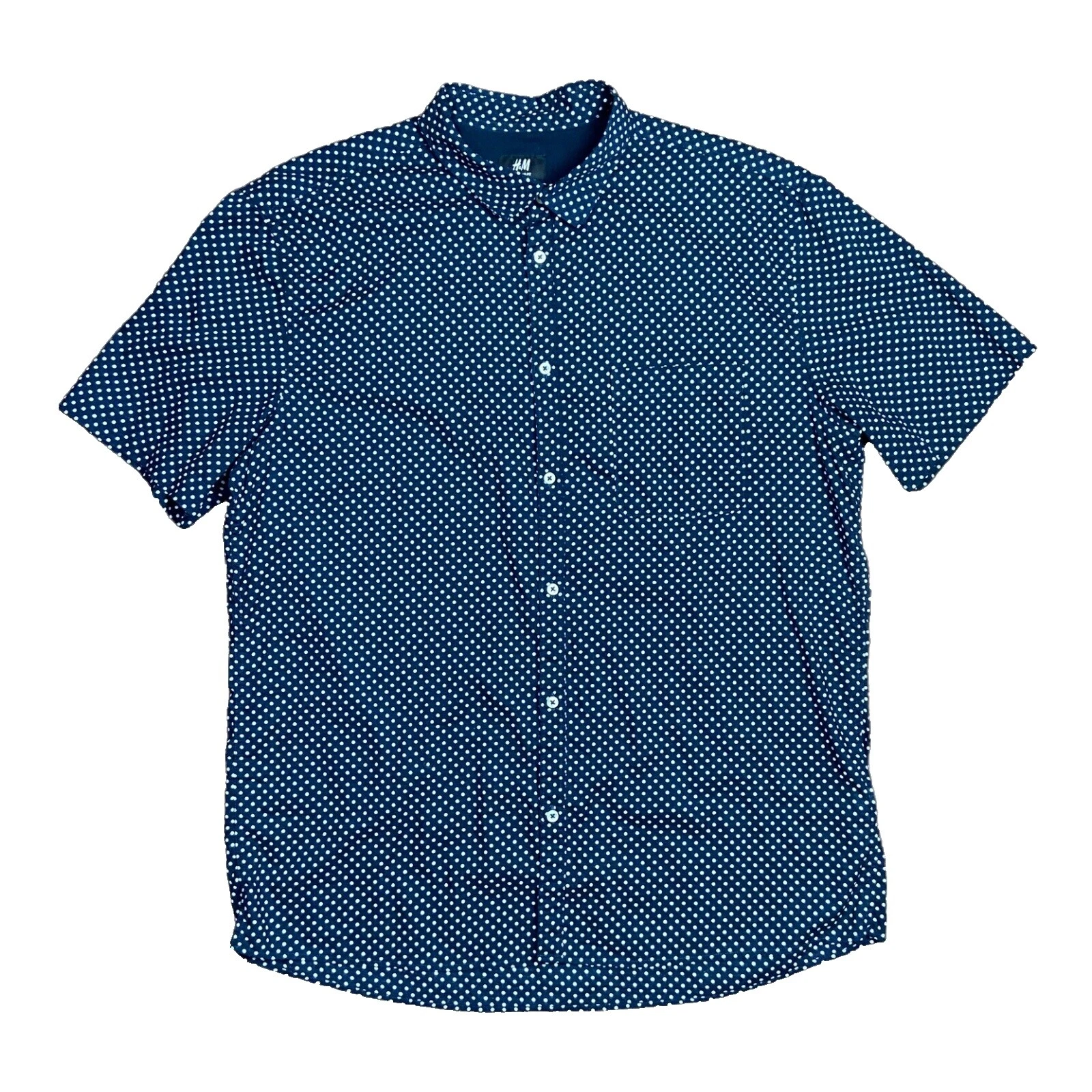 Lunares Algodón H&M Casual con Botones camisas para hombres