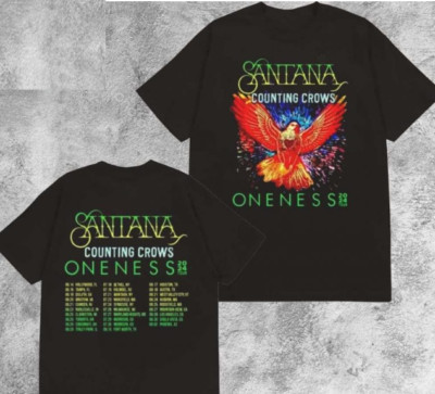 Carlos-Santana and Counting Crows The Oneness Tour 2024 T Shirt
