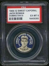 1909 PX7 Sweet Caporal Domino Discs Jack Rowan PSA 6 Chicago Cubs