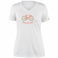 Louis Garneau Women's Share the Road Cycling T-Shirt S White Short Sleeve V-Neck