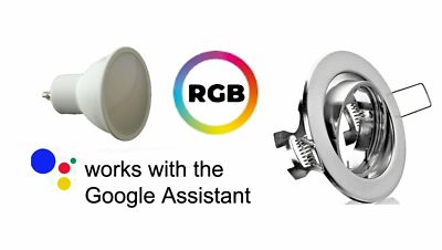 5xSmart Home Led Einbauspot eisen gebürstet 5Watt GU10 RGB+CCT APP/Alexa/Google