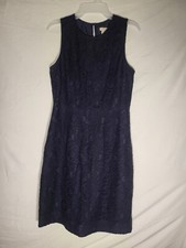 J. Crew Women's Sleeveless Dress Dark Blue Lace Overlay Size 4