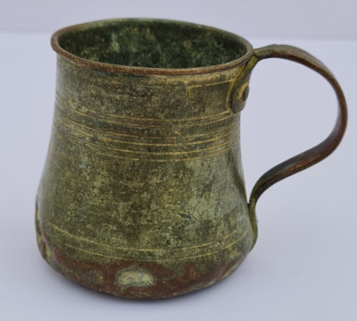 19th Century Ottoman Handmade Copper Cup Mug Jar Jug