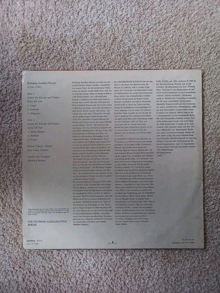 KARL SUSKE - WALTER OLBERTZ, HARNONCOURT, SUITNER, MARRINER...& "MOZART"/LP'S  - Bild 3 von 4