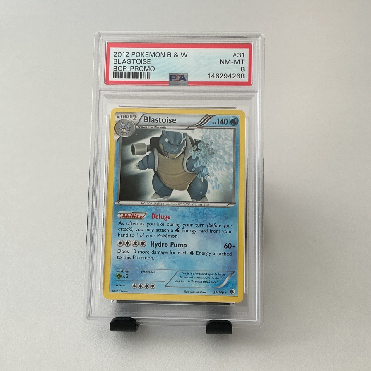 2012 POKEMON BLASTOISE BOUNDARIES CROSSED PROMO (Non Holo) PSA 8