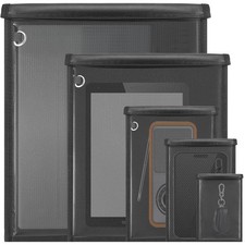 5 Pack Faraday Bags for Laptops  Tablet  Radio  16.9" X 14.96", black