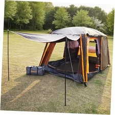 Camping Tents, 4-8 Person Stand Up Tent, Straight-Wall Design,with Small Coffee