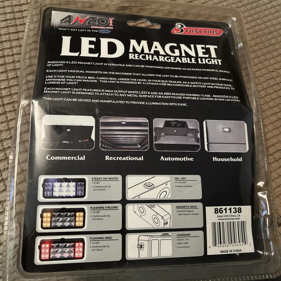 ANZO USA 861138 LED Magnet Light Universal Fit - Image 2 of 4